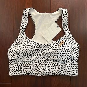 Do You Even White Speckled Sports Bra - Size S